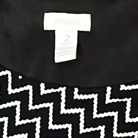 Chico’s Women’s Black And White Chevron Print Maxi Dress, Size 12, EUC - Picture 3 of 6